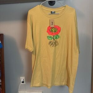 Stussy Red and Tan Short Sleeve Tee